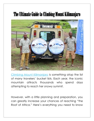 The Ultimate Guide to Climbing Mount Kilimanjaro