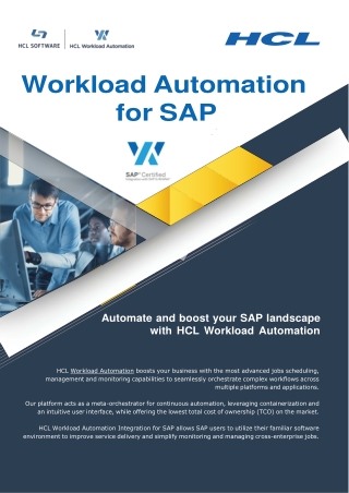 Empowering the Intelligent Sap Enterprise With HCL Workload Automation