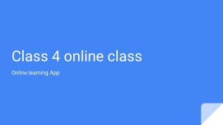 Class 4 online class