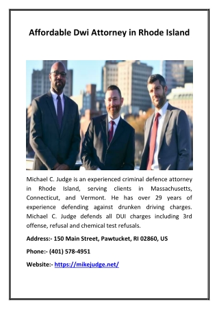 Affordable Dwi Attorney in Rhode Island
