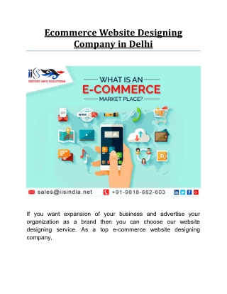 Ecommerce Website Designing Company in Delhi