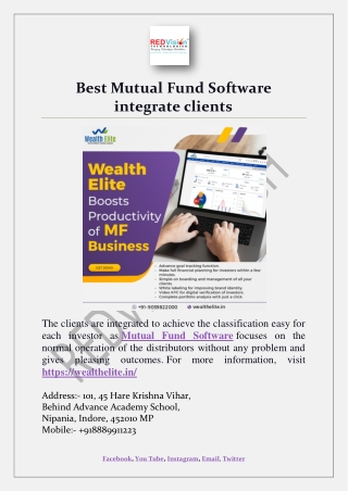 Best Mutual Fund Software integrate clients