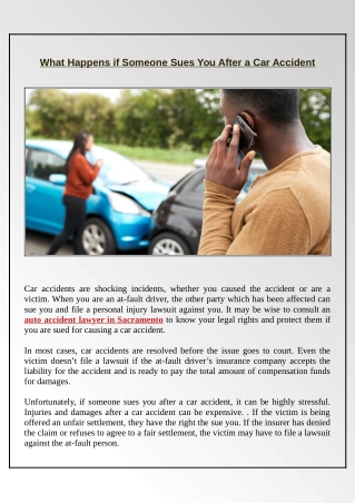 What Should You Do if You Are Sued in a Vehicle Accident?