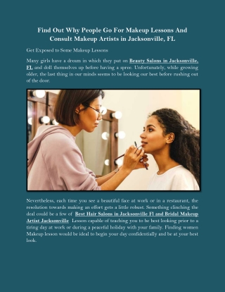 Find Out Why People Go For Makeup Lessons And Consult Makeup Artists in Jacksonville, FL