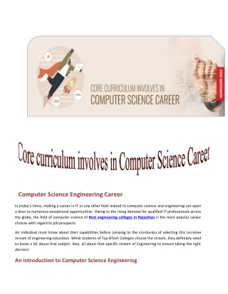 Core Curriculum Involves in Computer Science Career