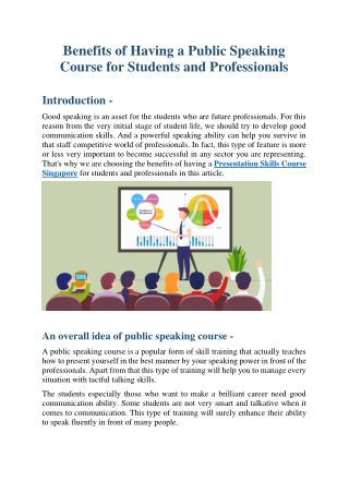 Benefits of Having a Public Speaking Course for Students and Professionals-converted