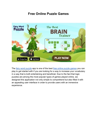 Free Online Puzzle Games