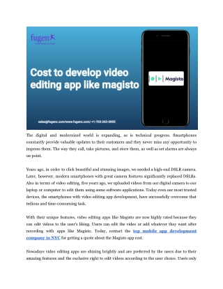 Cost to develop video editing app like Magisto