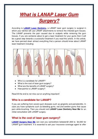 What is LANAP Laser Gum Surgery