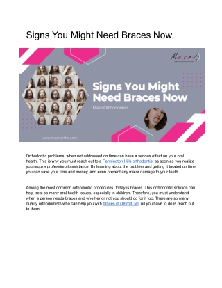 Signs You Might Need Braces Now | Masri Orthodontics