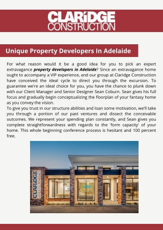 Property Developers Adelaide