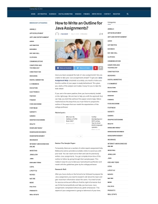 How to Write an Outline for Java Assignments