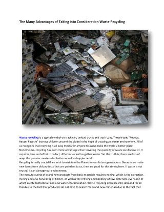 waste recycling