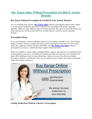 Buy Xanax online Without Prescription Get Rid of