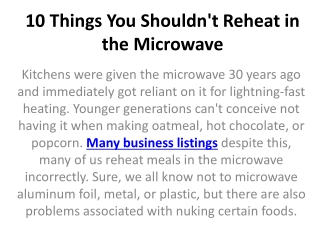 10 Things You Shouldn't Reheat in the Microwave
