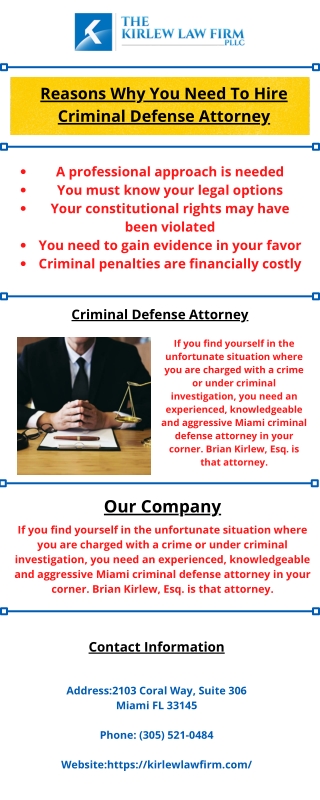 Reasons Why You Need To Hire Criminal Defense Attorney