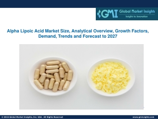 Alpha Lipoic Acid Market Size, Analytical Overview, Growth Factors, Demand