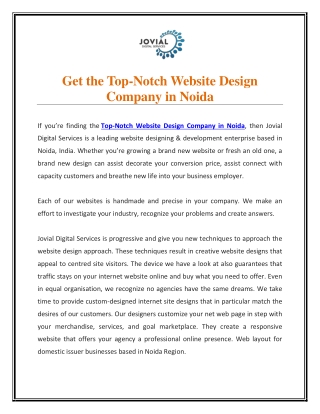 Get the Best Website Design Company in Noida