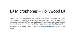 DJ Microphones - Hollywood DJ