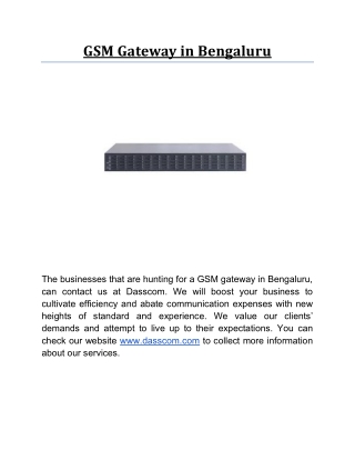 GSM Gateway in Bengaluru