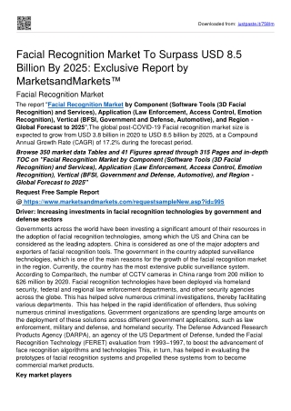 Facial Recognition Market Grow drastically at USD 8.5 billion By 2025: MnM