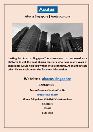 Abacus Singapore | Acutus-ca.com