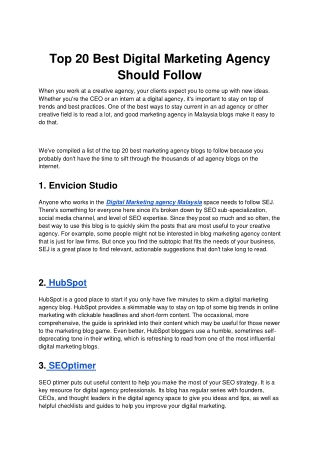 Top 20 Best Digital Marketing Agency-Envicion Studio