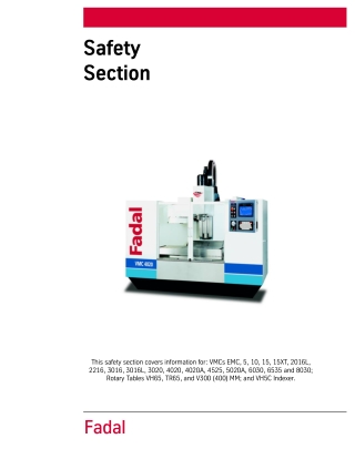 Fadal Safety Siemens Maintenance Manual