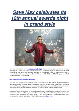 Save Max celebrates its 12th annual awards night in grand style