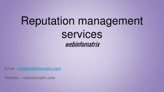 Reputation management services