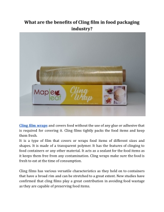 What are the benefits of Cling-film in the food packaging industry?
