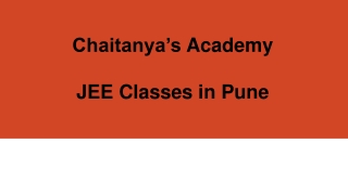 JEE Classes in Pune - Chaitanya's Academy