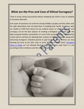 What are the Pros and Cons of Ethical Surrogacy