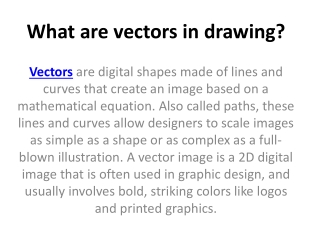 What are vectors in drawing?