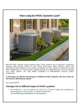 What is the Average Lifespan of an HVAC System?