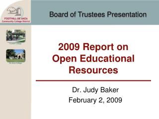 2009 Report on Open Educational Resources