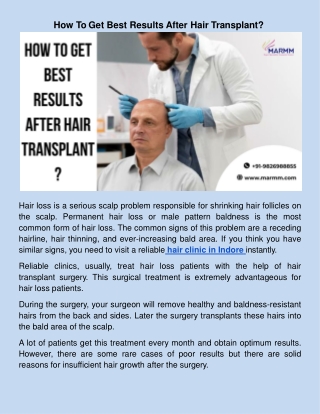 How To Get Best Results After Hair Transplant?