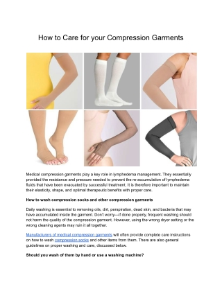 How to care for your Compression Garments