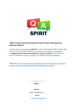 What is special about the Global Personal Finance Management Software Market-converted