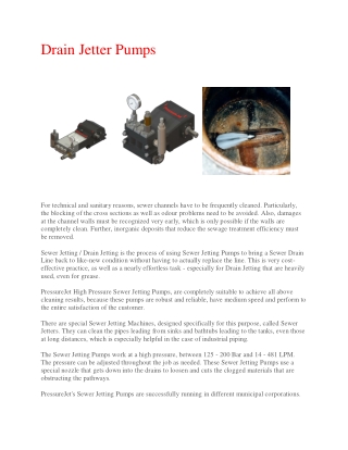 Drain Jetter Pumps