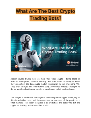 What Are The Best Crypto Trading Bots?