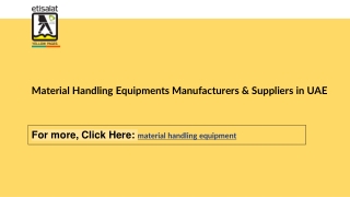 Material Handling Equipments Manufacturers & Suppliers in UAE
