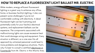 HOW TO REPLACE A FLUORESCENT LIGHT BALLAST MR. ELECTRIC
