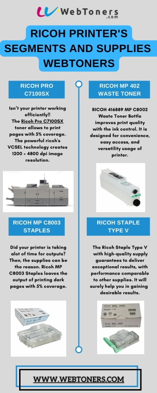 Ricoh Printer Segments and Supplies | Webtoners