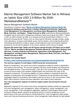 Marine Management Software Market Size Is Estimated To Rise To USD 2.9 bn