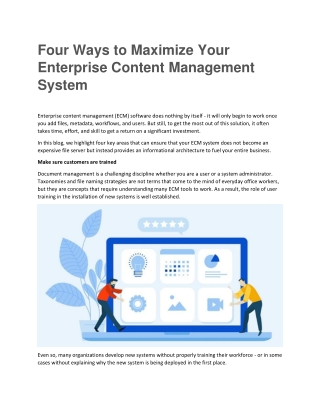 Four Ways to Maximize Your Enterprise Content Management System