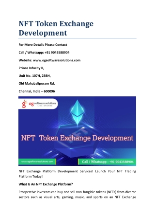 NFT Token Exchange Development