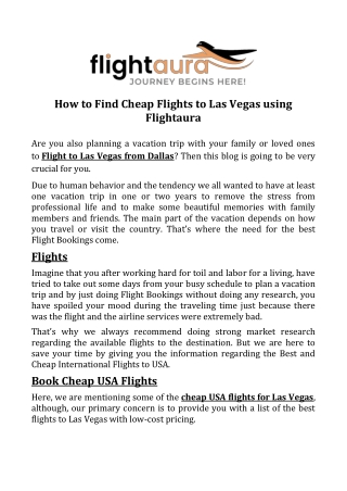 Cheap Flights to Las Vegas