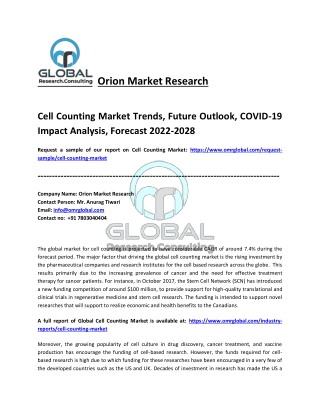 Cell Counting Market Trends, Growth, Opportunities, Forecast 2022-2028