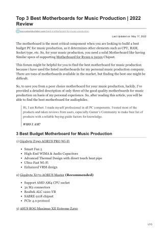 Top 3 Best Motherboards for Music Production 2022
